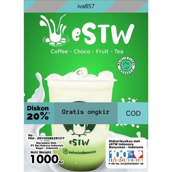 

PROMO ESTW AVOCADO 1000 gr / BUBUK MINUMAN AVOCADO 1000 gr GRATIS ONGKIR
