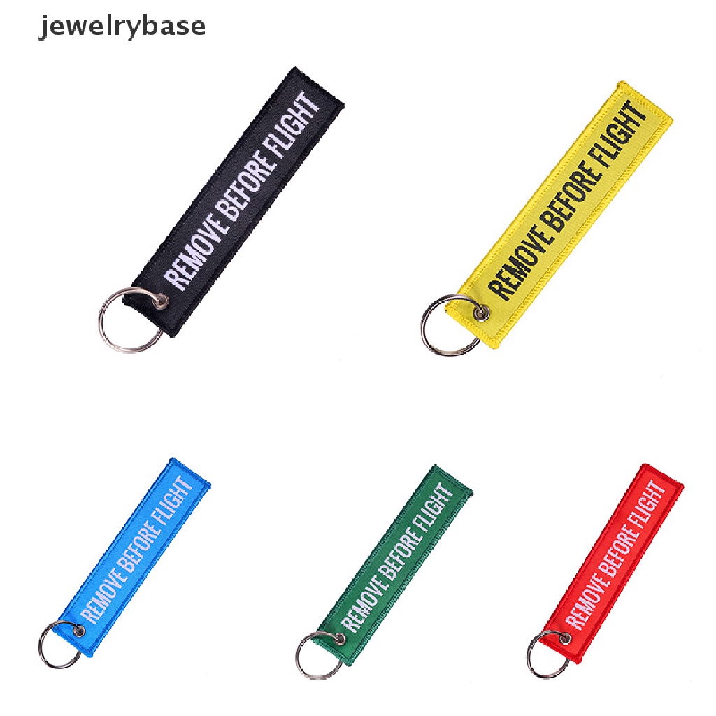 Gantungan Kunci Tulisan Remove Before Flight Bahan Polyester Ukuran 13x3cm