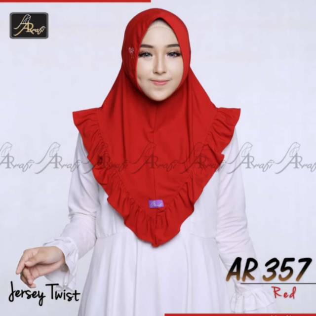 Hijab arrafi AR 357 medium hijab instan rempple semipet || INAYAHHIJAB-7