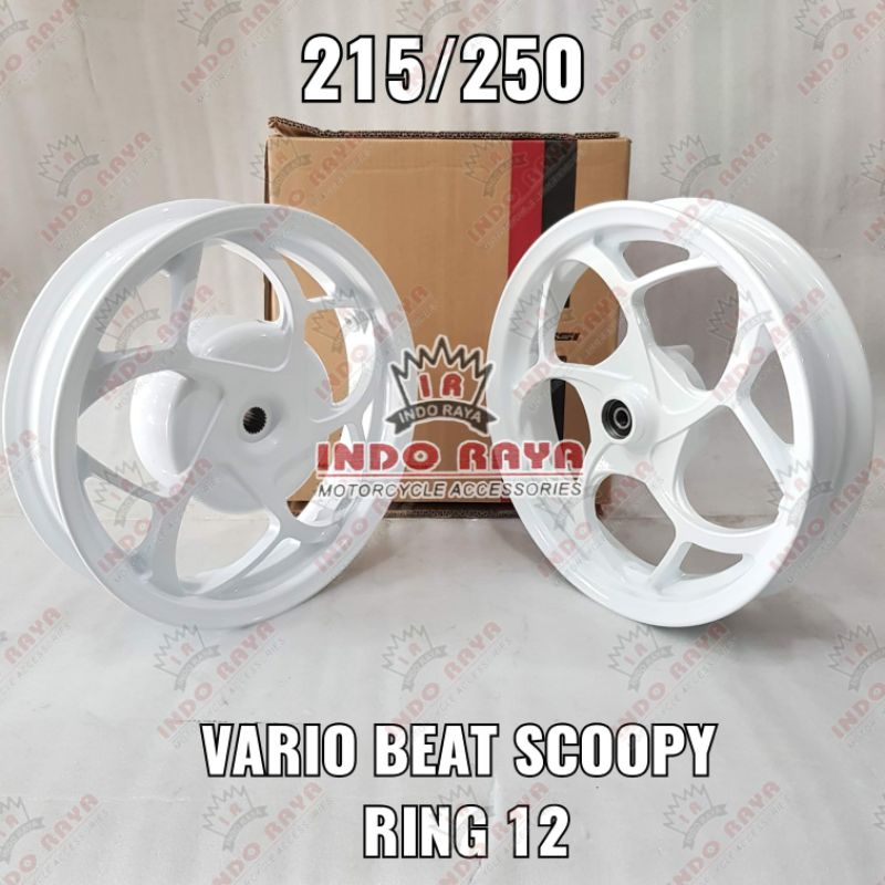 Velg velek pelek racing scoopy beat vario  sporty 1set depan belakang 215 250 ring 12 merk rossi tip