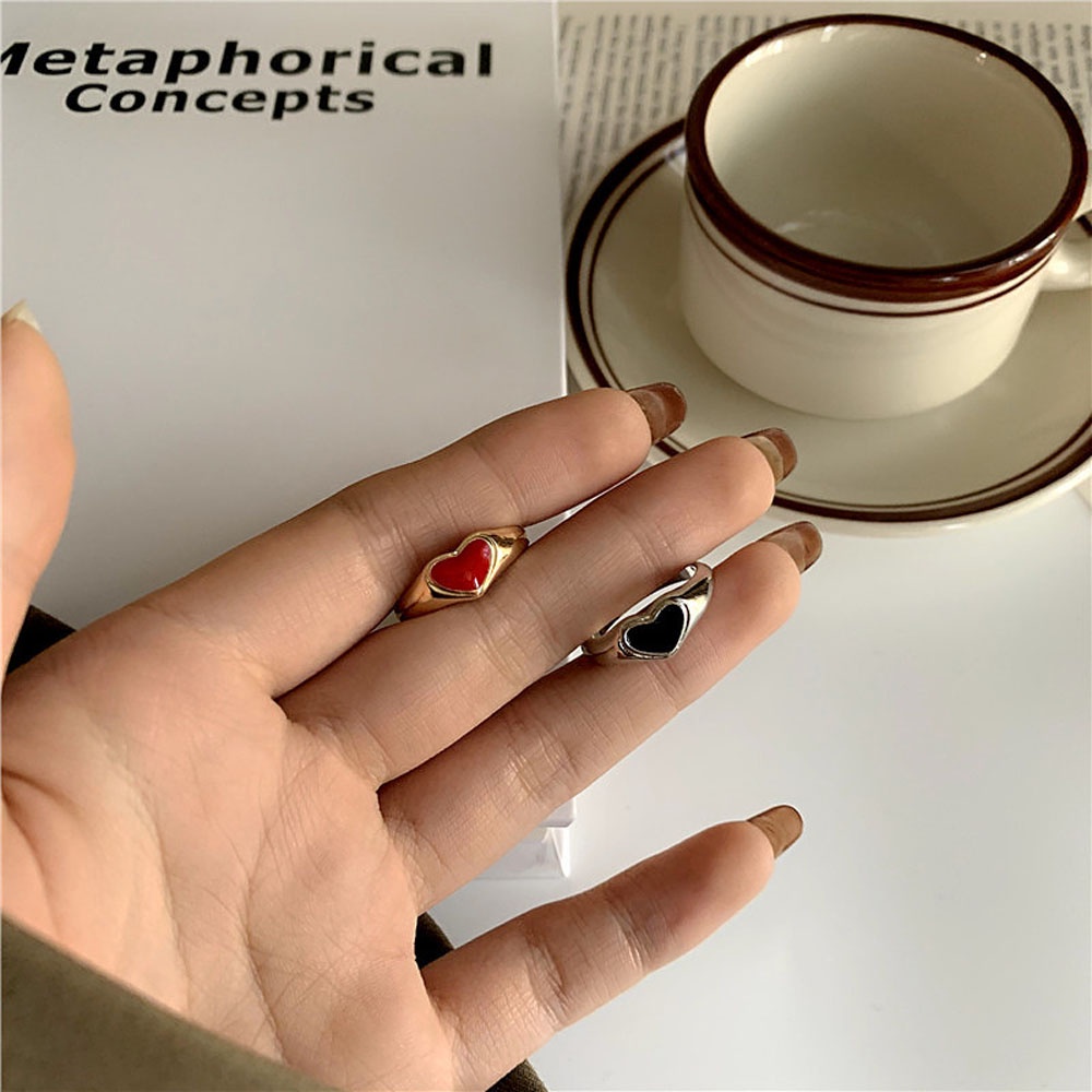 MXBEAUTY Women Girls Rings 2021 New Party Jewelry Couple Ring Wedding Punk Gold Color Metal Romantic Simple Finger Ring/Multicolor