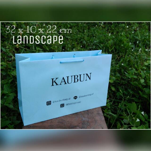 

Paper Bag Warna Ukuran Besar 32cm x 10cm x 22cm Plus Sablon Custom