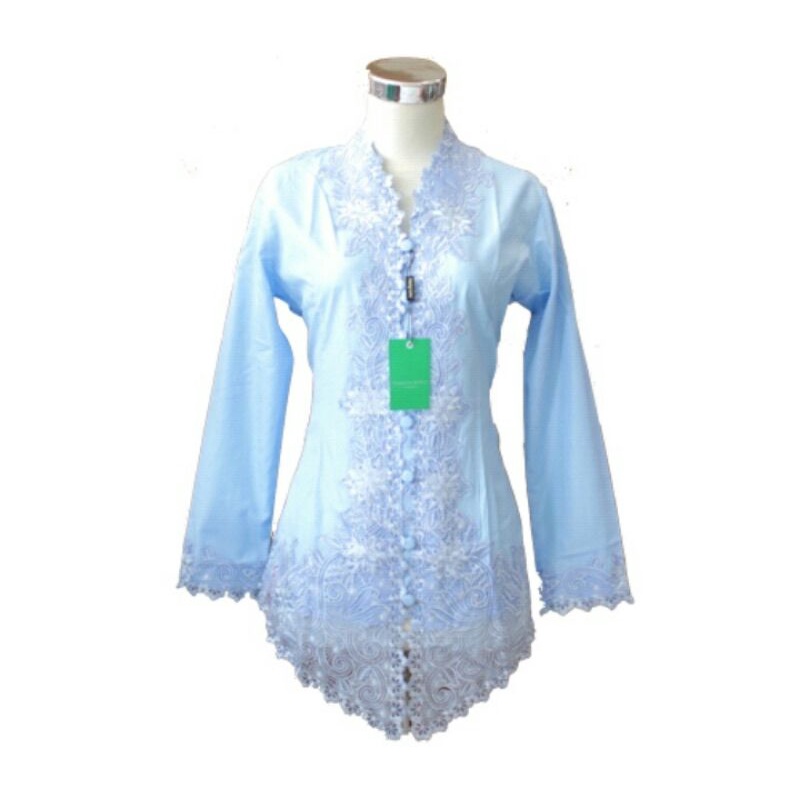 Kebaya Katun Fadila Bordir Biru Muda 652 Jumbo