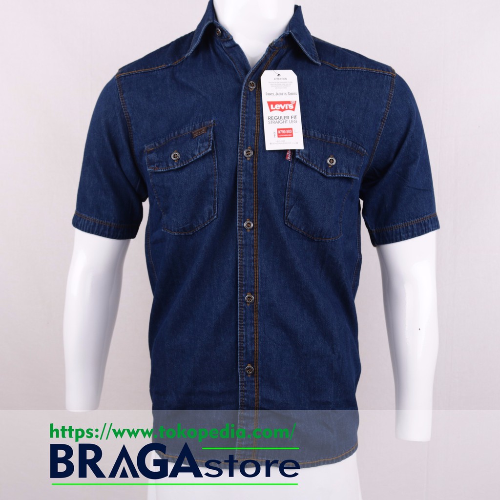 Kemeja Jeans Levis blue Pendek MURAH MERIAH