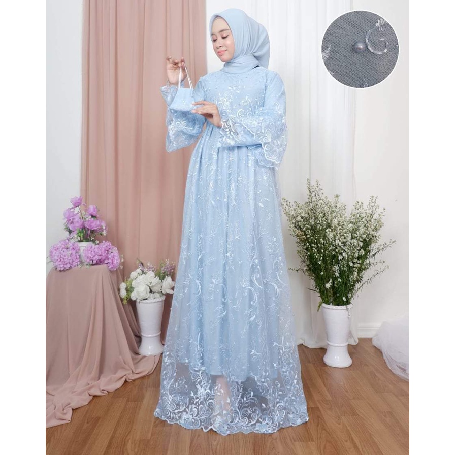 Real pict gamis siti coll / gamis brokat tulle / free masker / gamis modern / gamis lebaran / gamis pesta / gamis rempel / dress pesta 2021 / ootd gamis muslim / gamis babydoll / gamis pesta / gamis 2021 / dress termurah