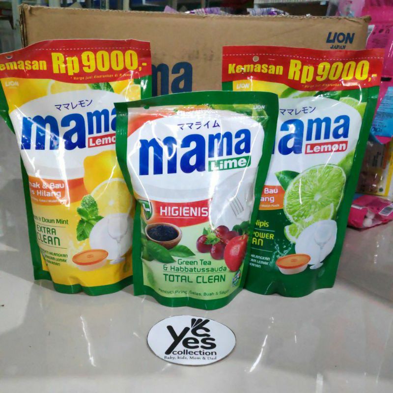 Mama Lemon Sabun Cuci Piring 450 ml Refill Jeruk Nipis Extra Power Clean Hilagkan Lemak bau makanan