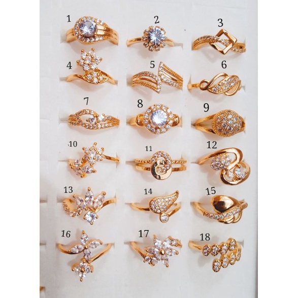 P-1110.Cincin xuping wanita berlapis emas dengan mata zircon terbaru.