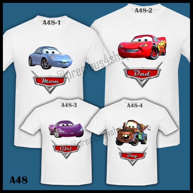 CARS Cartoon Disney Lightning McQueen | Kaos Couple | Family T-Shirt
