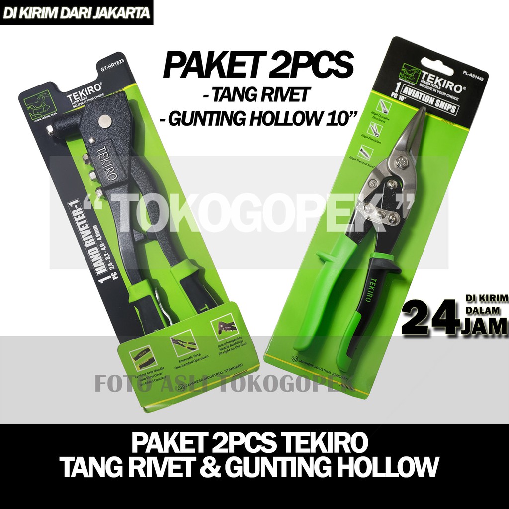 PAKET SET 2PCS TANG RIVET TEKIRO/CAMEL &amp; GUNTING BAJA RINGAN