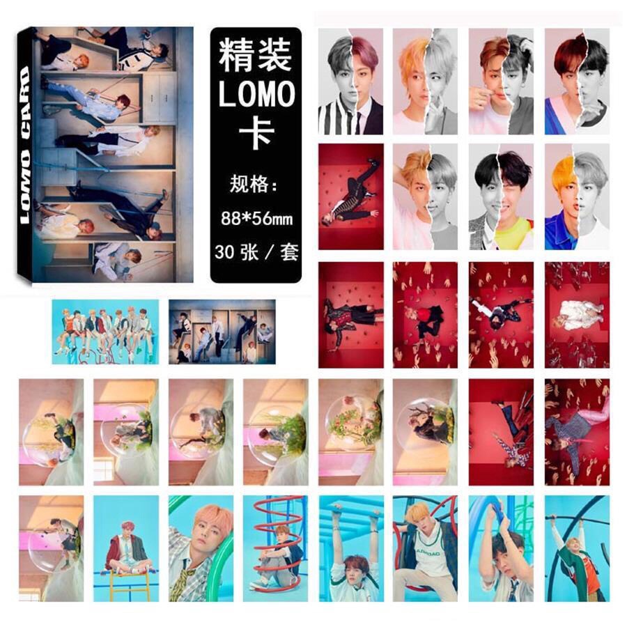 [BS] BISA COD 30pcs Kpop BTS BT21 Love Yourself Paper Lomo Photo Card Jungkook Suga HD Photocard - KP222