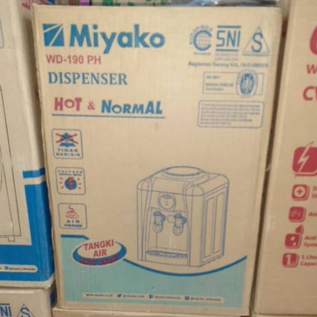 Dispenser air panas dan alami miyako 190H/29pxc panas ,extra panas dan dingin