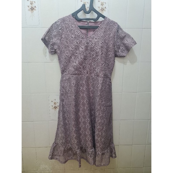MURAH Dress Brukat Ungu Eclaire
