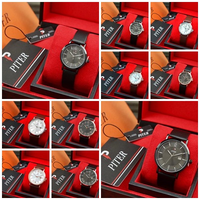 JAM TANGAN PRIA|COWOK MURAH PITER ORIGINAL TALI KULIT DE1