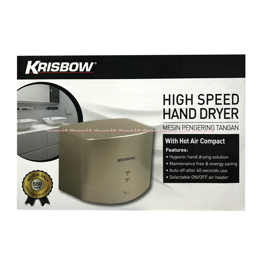 Krisbow High Speed Hand Dryer Mesin Pengering Tangan 550W Cocok Buat Dikantor Dan Mall Dll