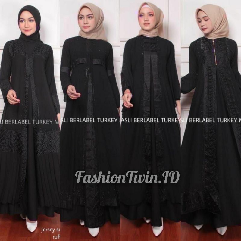 Gamis Abaya Hitam Arabian Turkey Polos Original Megastore Terbaru 1589 1702 1953 1602 1624