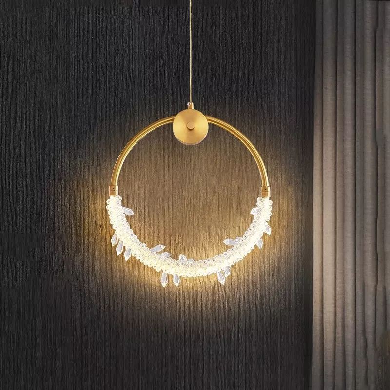 Lampu Gantung Hias Dekorasi Rumah Mewah  Gold Ring Premium Chandelier