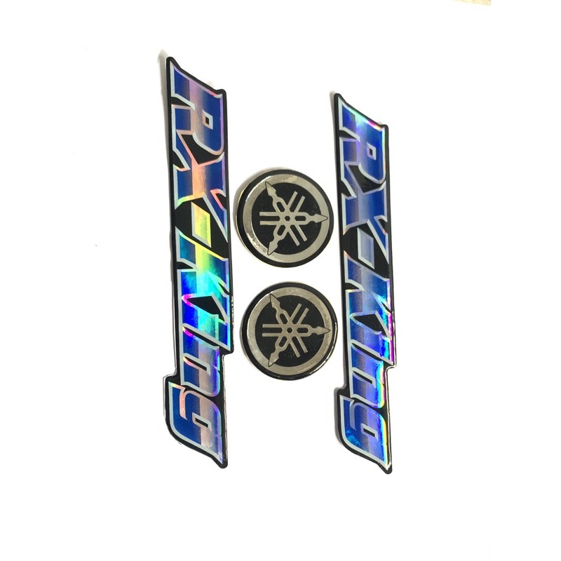 SEPASANG EMBLEM STIKER TIMBUL YAMAHA RX KING-No 9 BIRU