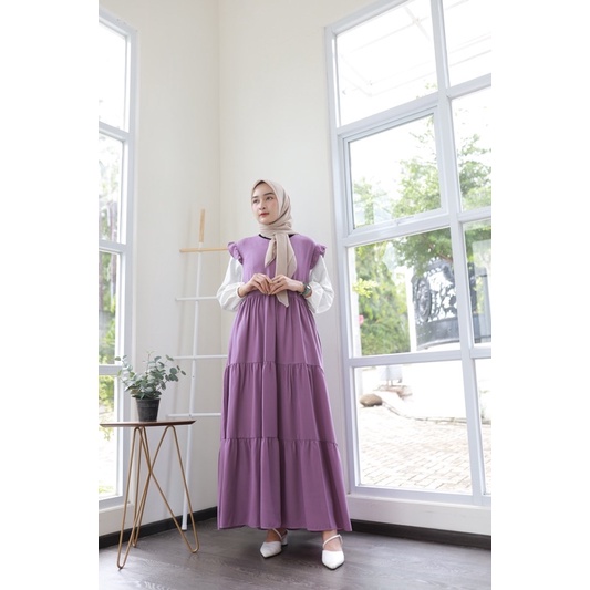 KAREN MAXI (ld102 pjg135) - Gamis Polos Emily Crepe