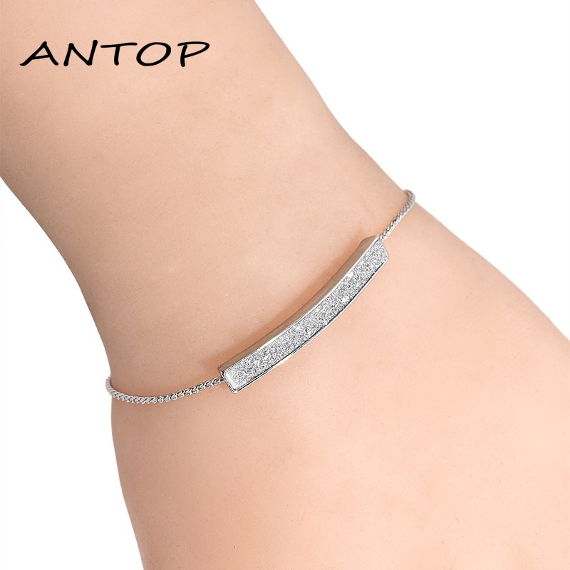 Korea Gelang Kristal Melengkung Aksesoris Gelang Pasangan Yang Dapat Disesuaikan Untuk Wanita Perhiasan Fashion Hypoallergenic ANTOP