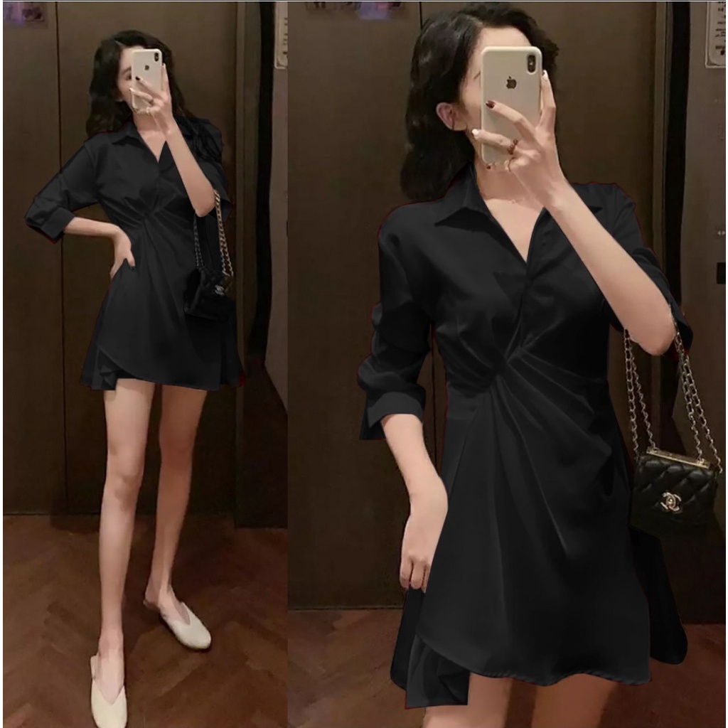 [HNFK] Minidress Sandia / Mini Dress Korea Terbaru / Baju Dress Wanita / Casual Dress / Dress polos