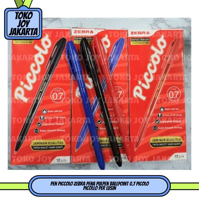 

MURAH Pen PICCOLO Zebra Pena Pulpen Ballpoint 0.7 Picolo Picollo PER LUSIN - Hitam