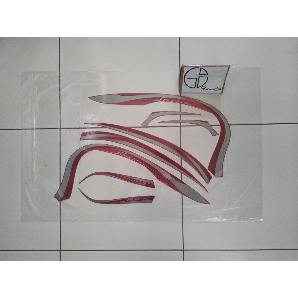 Striping Sticker Lis Honda Scoopy Stylish 2021 2022 Merah Original