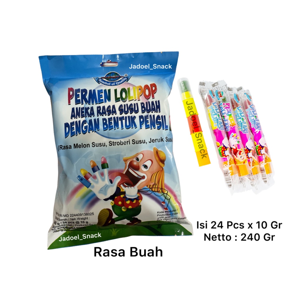 

Permen LoliJari Peluit isi 24 x 10 Gr Rasa Buah Permen Jari Jadul by Jadoel Snack