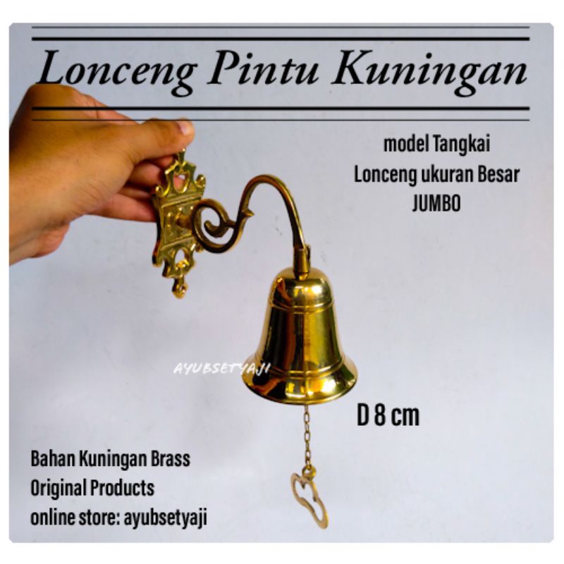 Lonceng Kuningan Bel Pintu Tangkai Lonceng Kuningan besar kerucut klintingan krincing lonceng rumah