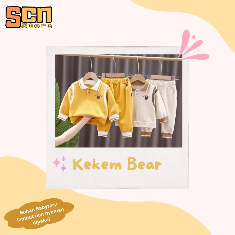 SCN STORE Setelan Sweater Anak Usia 1-6 Tahun KEKEM BEAR