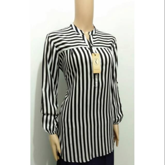 Blus motif garis