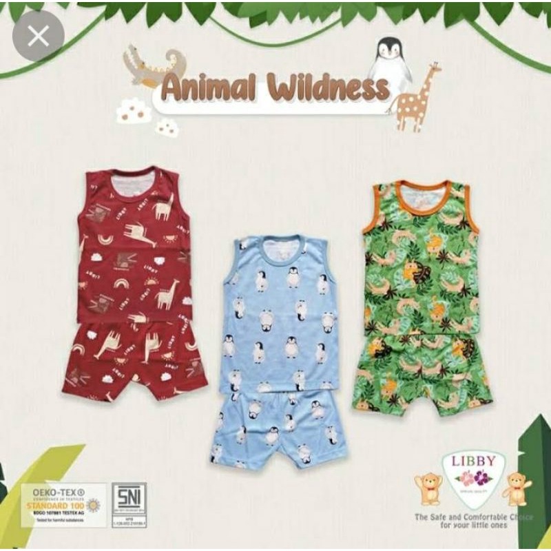 Setelan kutung Libby baby motif Animal Wildness dan Journey to Safari & Happy Forest