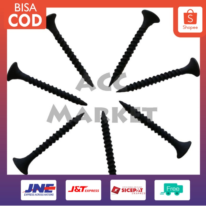 READY Sekrup Gypsum 100 Pcs 8 Mm X 3 Inch Skrup Secrup Screws Scrup TERBATAS