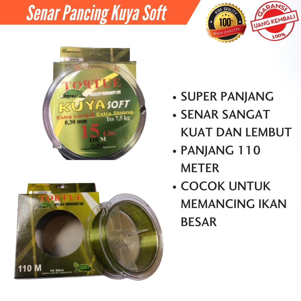 [AKSESORIS PANCING] Senar Pancing - Senar Kuya Soft Tortues 110 Meter