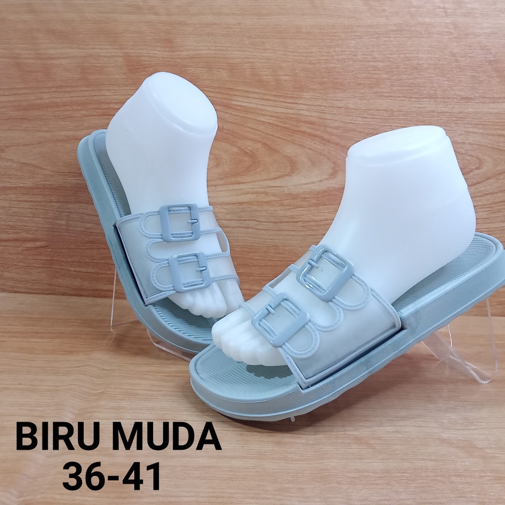 (COD) Sandal Bening Kokop Tali Dua Jelly Wanita Balance V202 S3