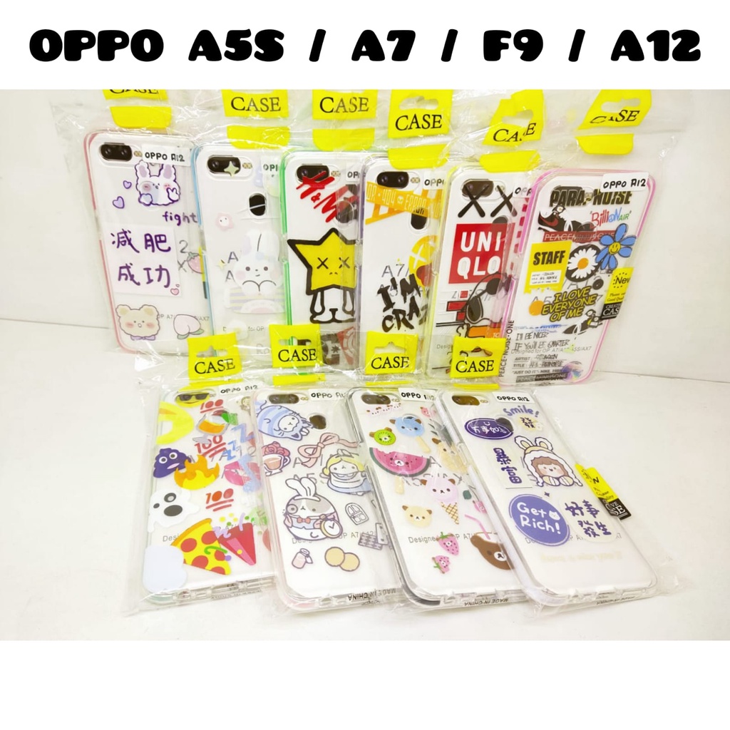 Case Aesthetic Motif List Color Oppo A5S A7 F9 A12 A15 A15S A95 A74 4G Clear