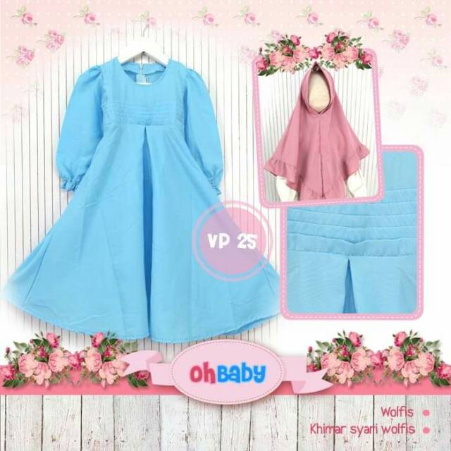 Gamis couple warna biru muda