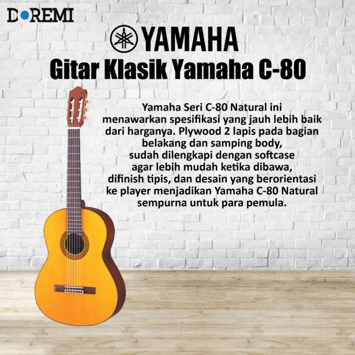 {suhadistore} YAMAHA C-80 C 80 C80 WITH CASE ACOUSTIC GUITAR Murah