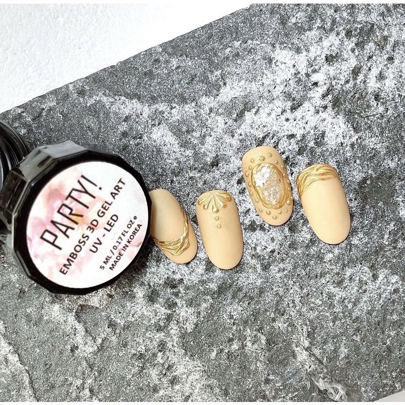 PARTY EMBOSS 3D GEL NAIL ART HALAL