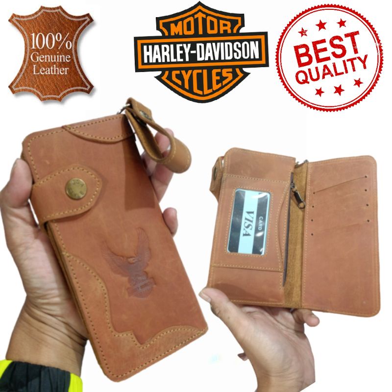 dompet panjang harley davidson full kulit sapi asli