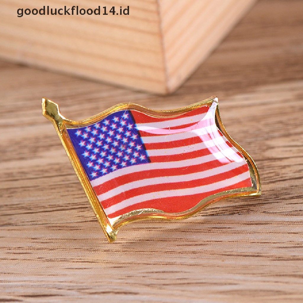 [OOID] American Flag Lapel Waving Pin Proudly USA Tie Tack Badge Bag Brooch Decor Gifts ID
