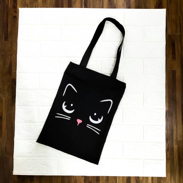 TOTEBAG DRILL KUCING KIIYOO (limited edition) (Ada resletingnya)