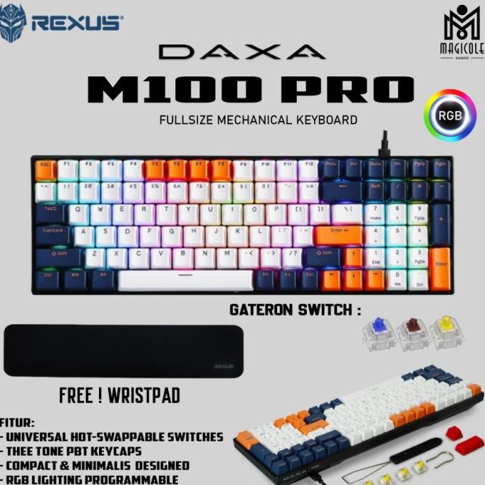 REXUS DAXA M100 / M-100 PRO HOTSWAP RGB MECHANICAL GAMING KEYBOARD GNHD646FV