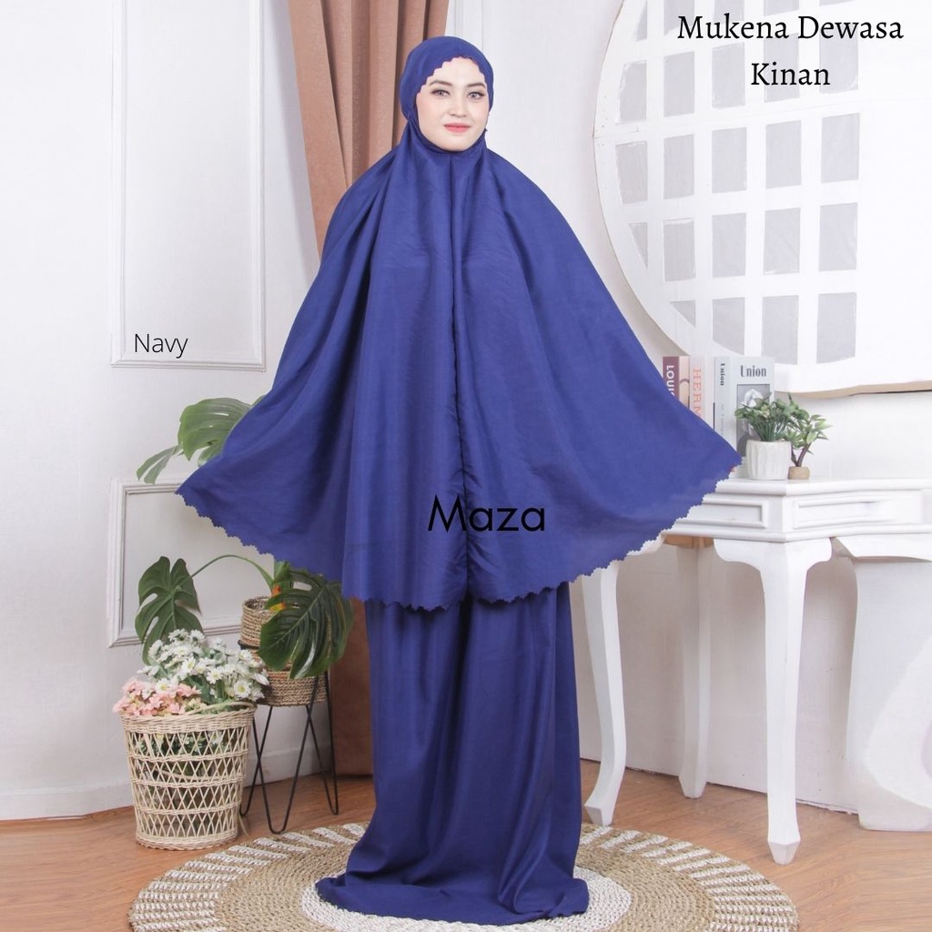 Mukena Dewasa Polos 2 in 1 Bahan Satin Premium Maza