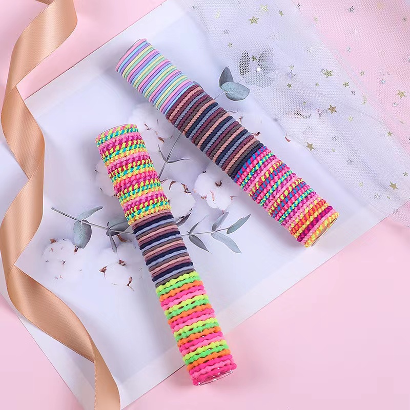 [50 Pcs] Ikat Rambut Karet Polos Elastis Mini Warna-Warni Untuk Wanita