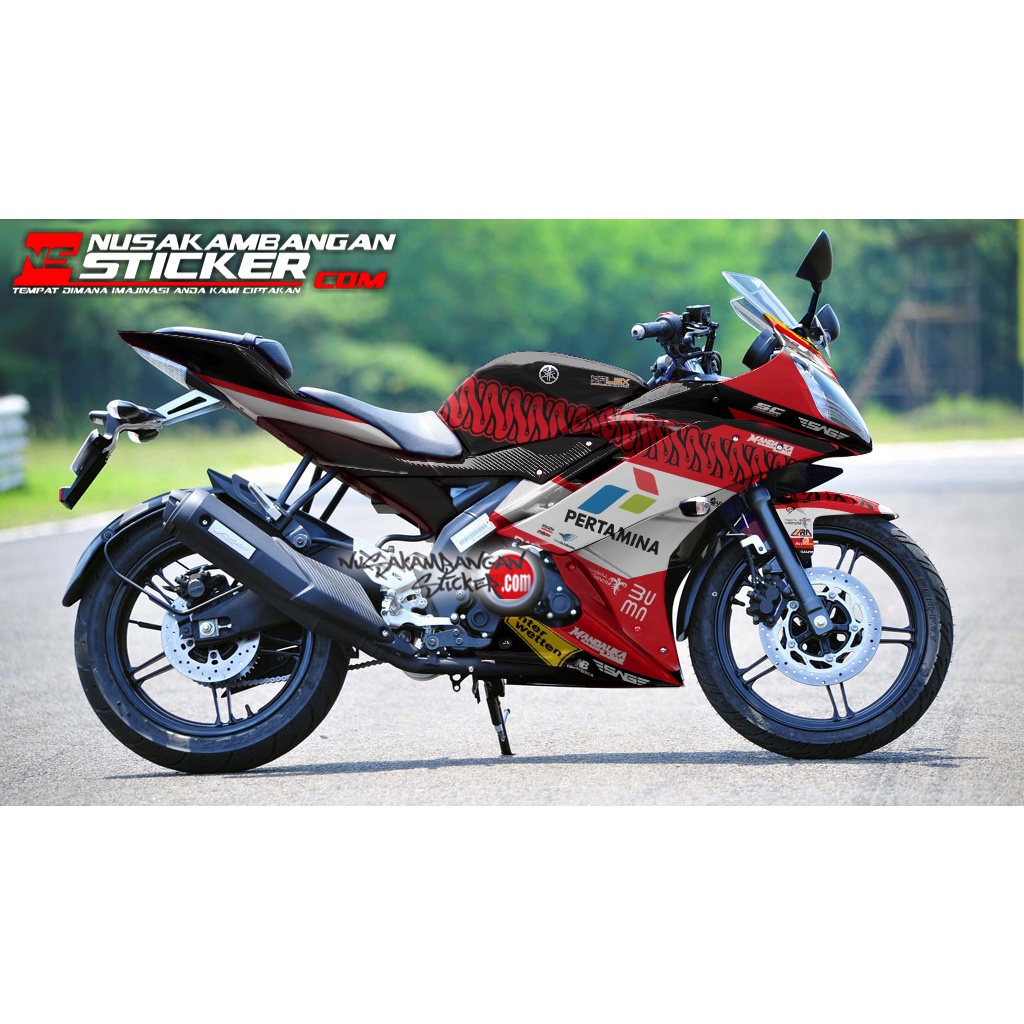 Stiker R15 V2 Fullbody MANDALIKA HITAM MERAH