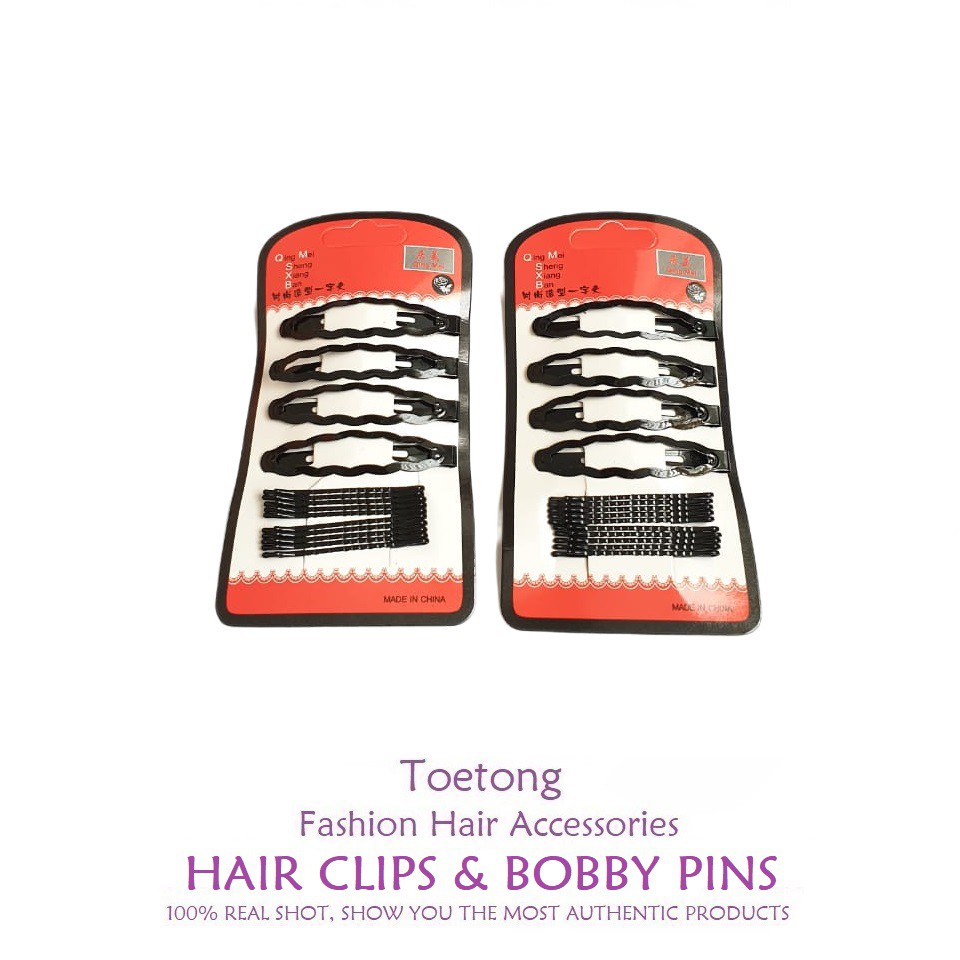 [12pcs] Jepit Rambut Tiptop Jepitan Lidi Untuk Sanggul Poni Set Hair Clips Bobby Pins