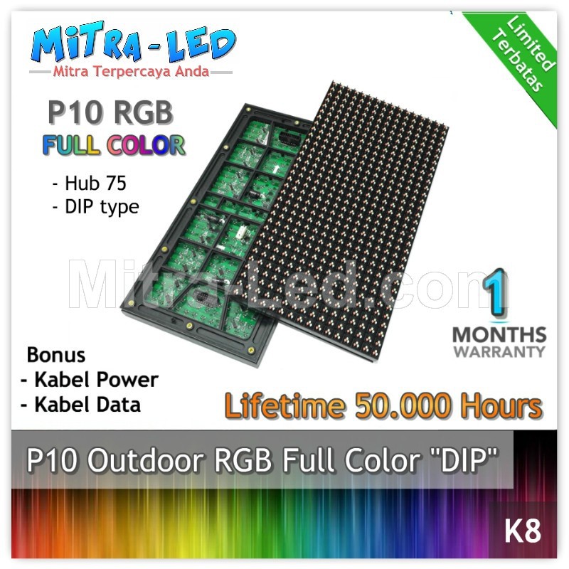 LED PANEL MODUL P10 DIP OUTDOOR RGB - FULL COLOR HUB 75 - K99