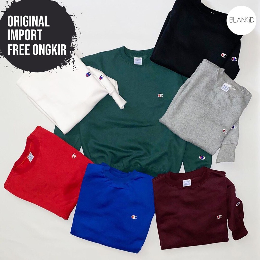 CREWNECK CHAMPION BASIC LOGO ORIGINAL - JAKET CHAMPION ORIGINAL - CREWNECK CHAMPION - BLANK.ID