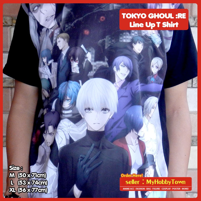 Kaos Anime Tokyo Ghoul Re Line Up Kaneki Ken Full Print