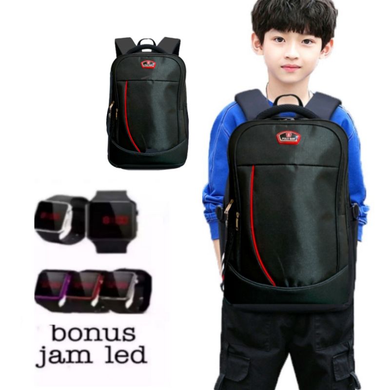 tas anak laki - tas sekolah anak laki - ransel sekolah anak - tas anak cowok (BONUS JAM LED)